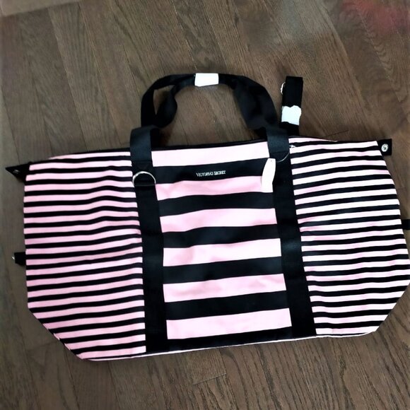Victoria’s Secret Large Stripe Bag: The Perfect Blend of Style and Functionality - Picture 1 of 4